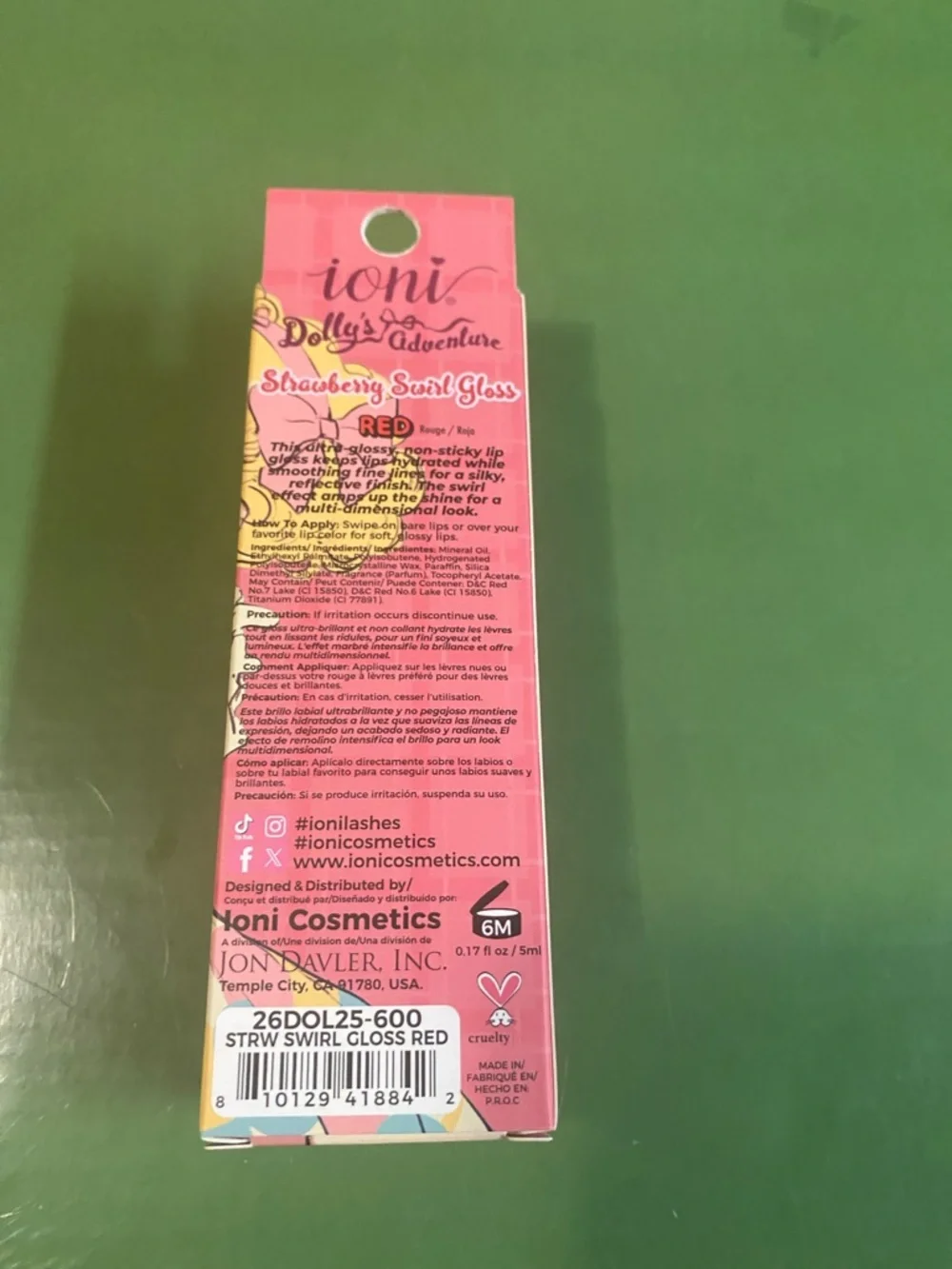 IONI Strawberry Swirl Gloss - Red